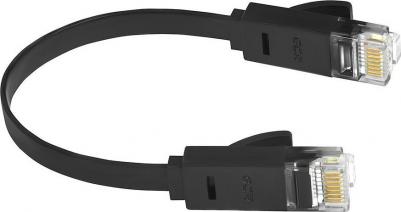 Патч-корд GCR-LNC616-0.3m 0,3м черный плоский – фото 1