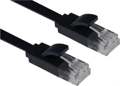 Патч-корд GCR-LNC616-0.3m 0,3м черный плоский