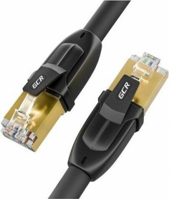 Патч-корд PROF кат.7 ethernet 75 см F/FTP RJ45 CU 28 AWG экранированные коннекторы черный сетевой кабель для интернета – фото 1