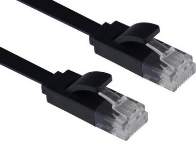 Патч-корд PROF плоский прямой 1.0m, UTP медь кат.6, черный, 30 AWG – фото 2