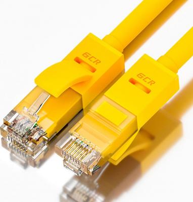 Патч-корд UTP cat.5e 1 Гбит/с RJ45 LAN CCA компьютерный кабель для интернета желтый 1.0м – фото 1
