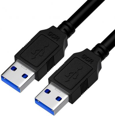 Соединительный кабель USB 3.0 AM / AM 1 метр для высокоскоростного подключения ПК ноутбуков морозостойкий черный провод USB – фото 1