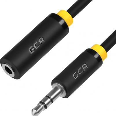 Удлинитель аудио 20.0m jack 3,5mm/jack 3,5mm черный, желтая окантовка, ультрагибкий, M/F, Premium, экран, стерео – фото 1