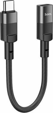 Адаптер-кабель U107 Type-C male to Iphone female, 10cm, 2A, черный – фото 1