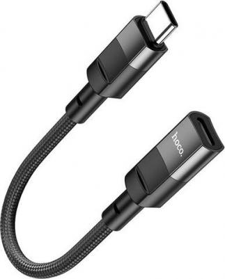 Адаптер-кабель U107 Type-C male to Iphone female, 10cm, 2A, черный – фото 2