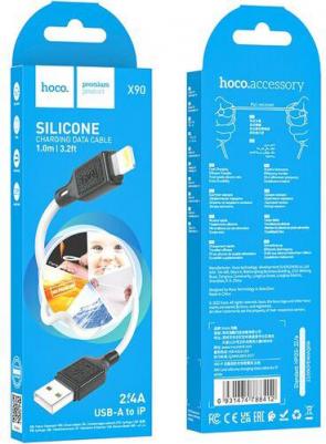 Дата-кабель X90, USB To Lightning, 2.4A, 1м, белый – фото 1