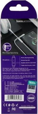 Кабель аудио AUX UPA15, Jack 3.5 мм(m)-Jack 3.5 мм(m), 1 м, микрофон, серый – фото 1