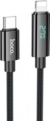 Кабель Lightning to Type-C (PD) с дисплеем, U125, 1.2м, черный