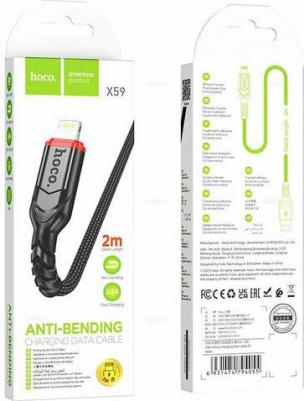 Кабель Lightning, USB Type-C-USB X59-IOS 2M 2 м черный – фото 2