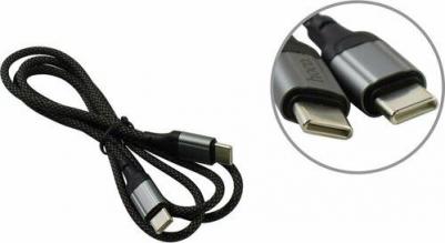 Кабель Type-C на Type-C, X102, 1м, 60W, черный – фото 1