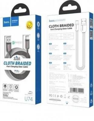 Кабель USB Type-C U74 1,2M черный – фото 2