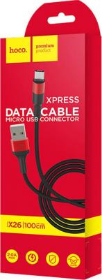 Кабель X26 Micro,2.0А,1м,черный с красным – фото 5