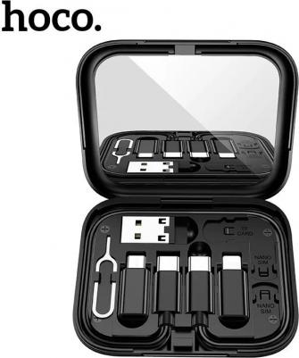 Набор U114 с кабелем и адаптерами для зарядки телефонов Type-C/Lightning/MicroUSB/USB – фото 3