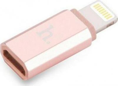 Переходник Apple 8 pin - микро USB 2.0(f), 0.05м, плоский, алюминий, цвет розовое золото – фото 1