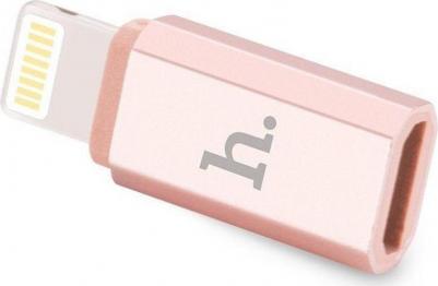 Переходник Apple 8 pin - микро USB 2.0(f), 0.05м, плоский, алюминий, цвет розовое золото