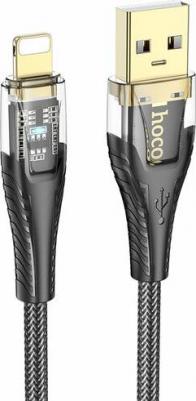 USB Кабель Type-C, U121, 1.2м, прозрачный черный – фото 3