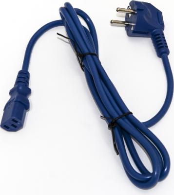 Кабель питания компьютера PWC-IEC13-SHM-1.8-BL, 10A, угловая вилка, 1.8м, цвет синий – фото 3