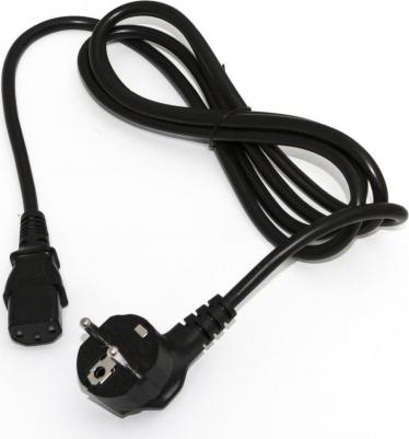 Кабель питания компьютера Schuko+C13, 10A, угловая вилка, 1м, цвет черный
