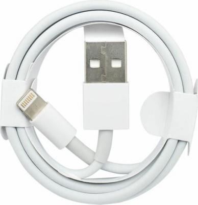 Кабель для зарядки iPhone iPad аналоговый высокое качество с разъемами Lightning и USB 1 метр белый