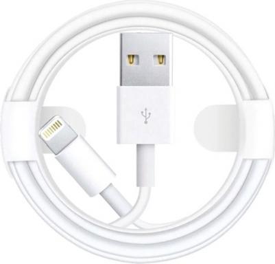 Кабель для зарядки iPhone iPad аналоговый высокое качество с разъемами Lightning и USB 1 метр белый – фото 2