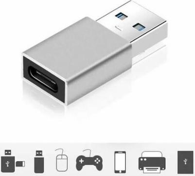 Переходник адаптер Type-C на USB 3.0 G-07, алюминий, серый