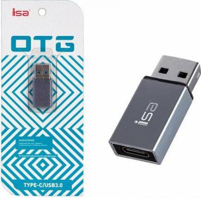 Переходник адаптер Type-C на USB 3.0 G-07, алюминий, серый – фото 1
