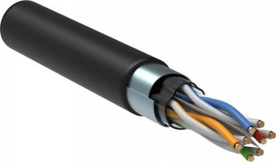 Кабель связи витая пара F/UTP кат.6 4х2х23AWG solid LSZH черн. (м) IEK LC3-C604-329