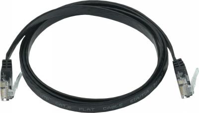 Коммутационный шнур плоский кат.6 UTP 1м чёрный, цена за 1 шт