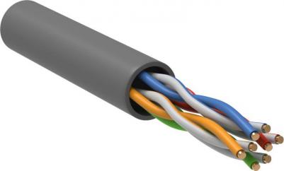 Витая пара U/UTP кат.5E 4х2х0,52 solid PVC серый РФ/Т, цена за 1 упак