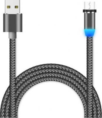 Кабель USB 2.0(AM)-USB micro-B, магнитный, только для зарядки, 1м, серый – фото 2