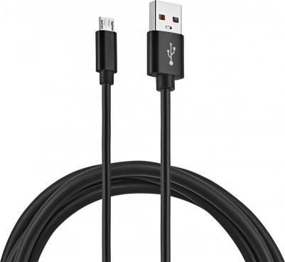 Кабель KP-microUSB-2.4A-2m, micro USB (m) - USB (m), 2м, 2.4A, черный