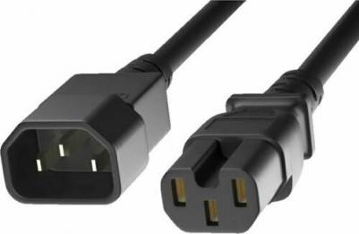 Кабель IEC C14 - IEC C15 Розетка-Вилка м (KS-857B-1.5) черный