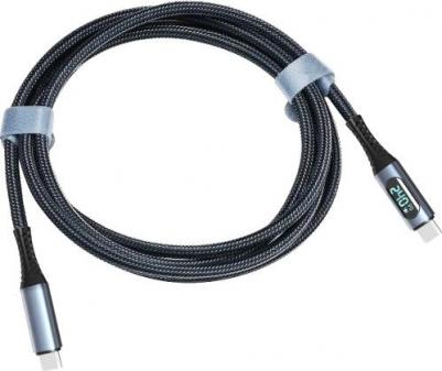 Кабель USB4 Type-C(m)-USB4 Type-C(m), экранированный, быстрая зарядка, 5A 1 м, черный – фото 3