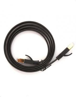 Патч-корд F/FTP CAT7 KS-344-3 RJ-45 кабель AWG27 плоский - 3 метра чёрный