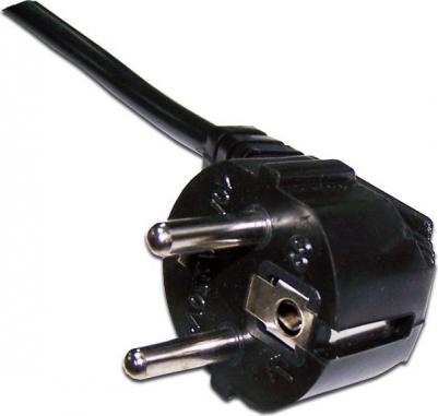 Кабель питания C19-Schuko (M), 16А, угловая вилка/прямой штекер, 50 см, черный – фото 1