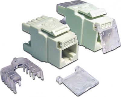 Модуль Keystone, RJ45, кат.6, UTP, 180 градусов, со шторкой, белый