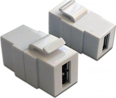 Модуль Keystone, USB 2.0, тип A, мама-мама, 180 градусов, белый [LAN-OK-USB20-AA/V-WH]