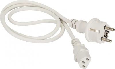 Шнур питания C13-Schuko прямая, 3х0.75, 220В, 10А, белый, 3 метра