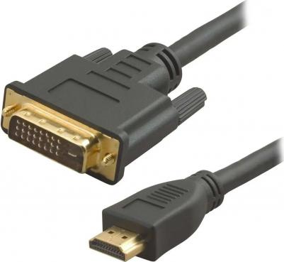 Кабель аудио-видео Lazco WH-141 HDMI (m)/DVI-D(m) 15м. Позолоченные контакты черный ) – фото 1