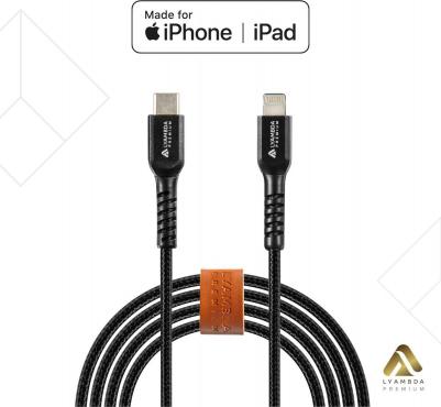 USB кабель Type-C на Lightning MFI черный 1м (LCLm10-BK)
