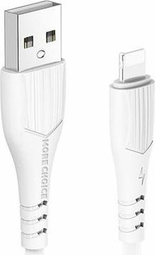 Дата-кабель K22i USB 2.4A для Lightning 8-pin TPE 1м White – фото 1