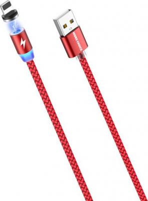 Дата-кабель K61Si, Smart USB 2.4A для Lightning 8-pin Magnetic, нейлон 1м Red