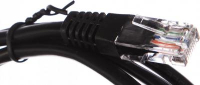 Патч-корд UTP кат.5e, 10 м, RJ45-RJ45, черный, CU, 5 шт., EC-PC4UD55B-BC-PVC-100-BK-5