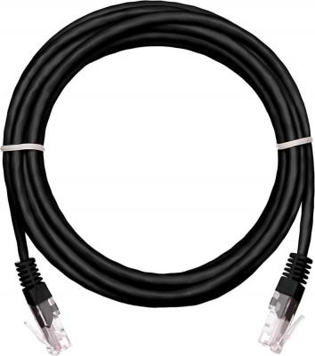 Патч-корд UTP кат.5e, 10 м, RJ45-RJ45, черный, CU, 5 шт., EC-PC4UD55B-BC-PVC-100-BK-5 – фото 1