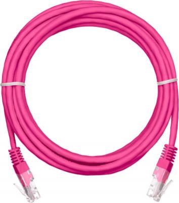 Патч-корд UTP кат.5e, 10 м, RJ45-RJ45, розовый, CU, 5 шт., EC-PC4UD55B-BC-PVC-100-PK-5