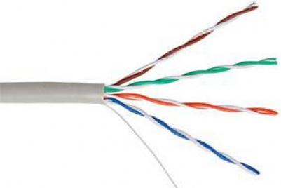 Витая пара UTP кат.5e, 4 пары, CU, 0.47мм, 100м., внутренний, одножильный, серый – фото 1