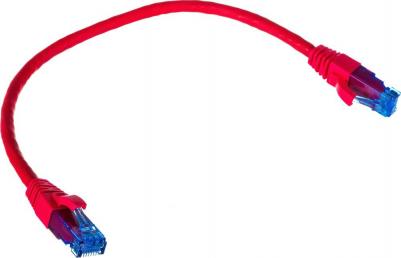 Патч-корд UTP кат.6, 0.3м, RJ45-RJ45, красный, CU, LSZH