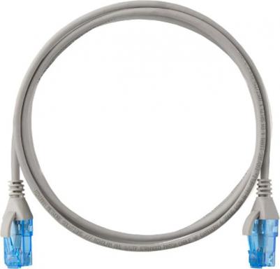 Патч-корд UTP кат.6, 5м, RJ45-RJ45, серый, CU, LSZH, Slim Line
