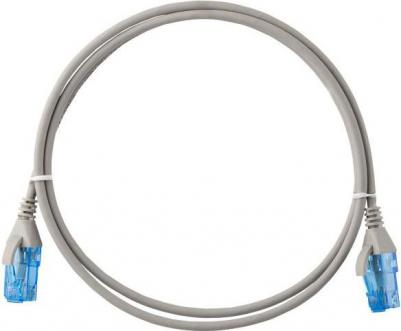 Патч-корд UTP кат.6, 5м, RJ45-RJ45, серый, CU, LSZH, Slim Line – фото 1