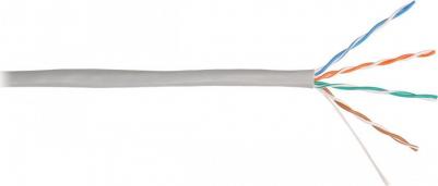 Витая пара UTP кат.5e, 4 пары, CU, 0.5 мм, 305, внутренний, одножильный, PVC, серый